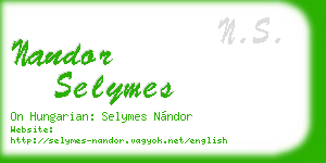 nandor selymes business card